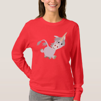 Camiseta Camisa-T de Unicórnio Feminina, Cuta-Face