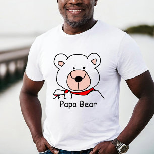 Camiseta Camisa-T de Urso Branco e Preto