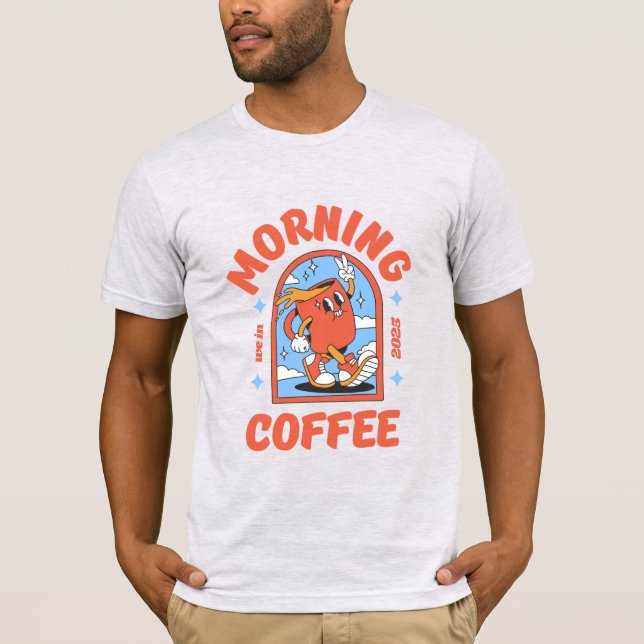 Camiseta Camisa-T, de uso masculino e feminino - Café da ma (Frente)