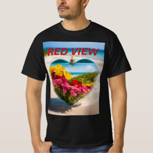 Camiseta Camisa-T de valor masculino - Paisagem cardíaca fl