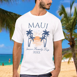 Camiseta Camisa-T de Viagem da Família Maui