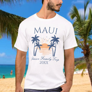 Camiseta Camisa-T de Viagem da Família Maui