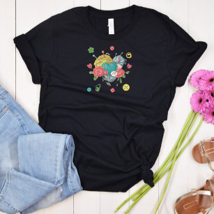 Camiseta Camisa-T de Yarn Heart Crochet Lover