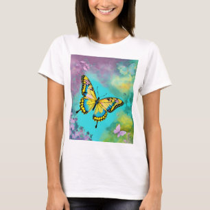Camiseta "Camisa-T Design de borboleta - Gr elegante e vibr