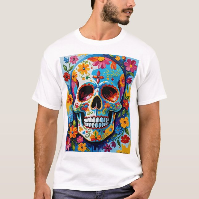 Camiseta Camisa-T Día de los Muertos de Açúcar Vibrante (Frente)