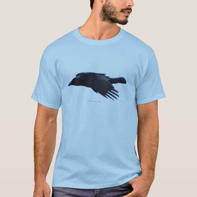 Camiseta Camisa-T do amante do Raven Negro Voador (Frente)