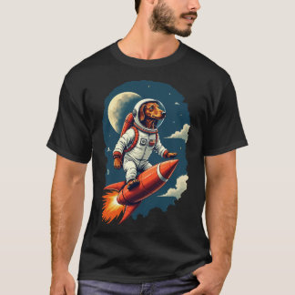 Camiseta Camisa-T do Astronauta Canino