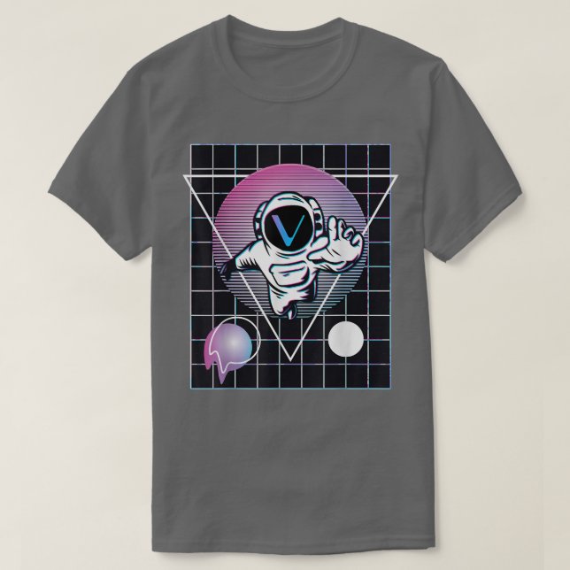 Camiseta Camisa-T do astronauta VeChain (Frente do Design)