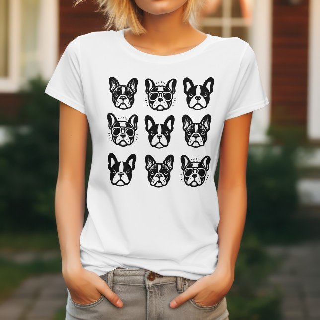 Camiseta Camisa-T do Bulldog Francês Bonita para Amantes de (Criador carregado)