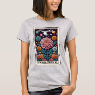 Camiseta Camisa-T do Chrysanthemum do Mês do Nascimento do
