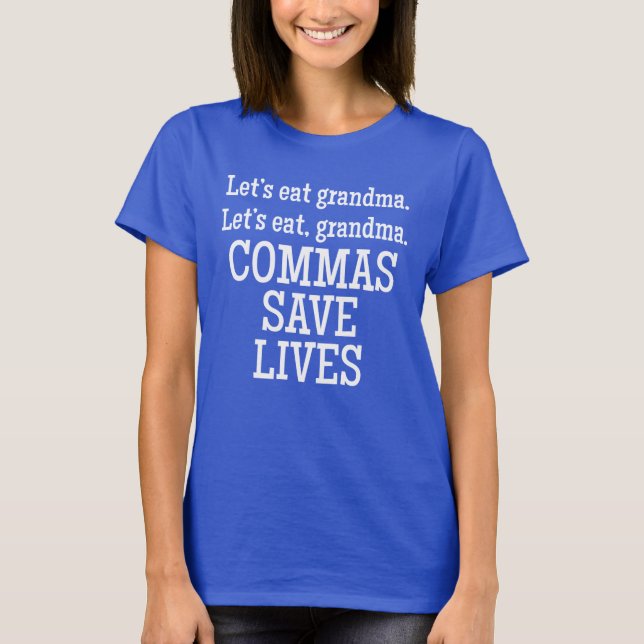 Camiseta Camisa-T do Commas Save Lives (Frente)