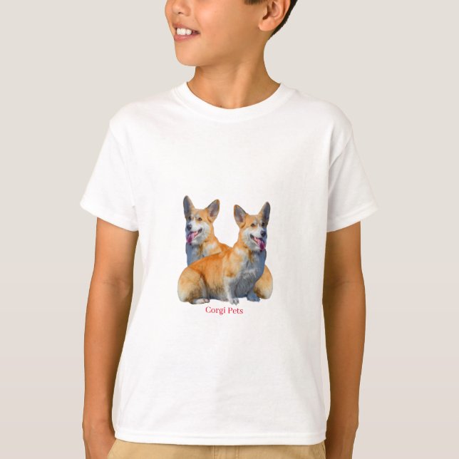 Camiseta Camisa-T do Corgi Pets Boy (Frente)