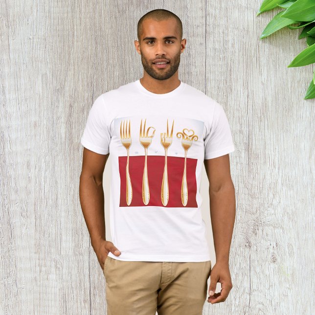 Camiseta Camisa-T do Dourado Forks (Criador carregado)