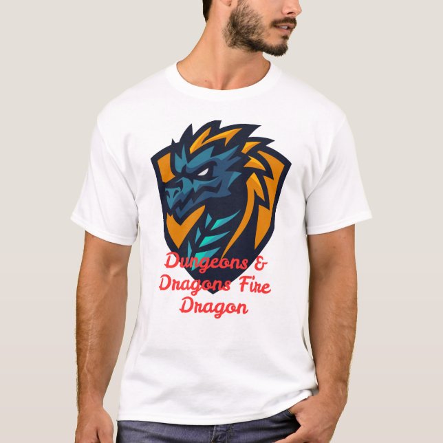Camiseta Camisa-T do Dragão-Fogo Dungeons & Dragon - Fante  (Frente)