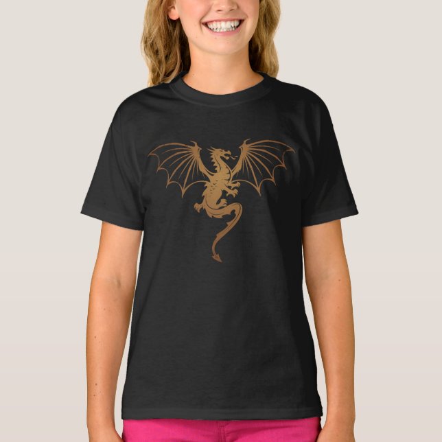Camiseta Camisa-T do dragão majestoso (Frente)