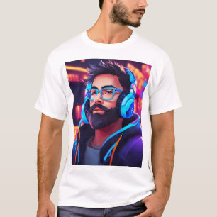 Camiseta Camisa-T do Equalizador Gráfico Vibrante DJ Vibes