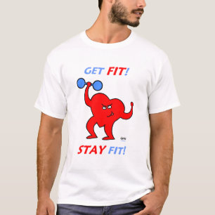 Camiseta Camisa-T do Exercício de Malhação Cardíaca
