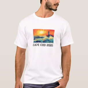 Camiseta Camisa-T do Farol Cabo Costeiro - Texto Personaliz