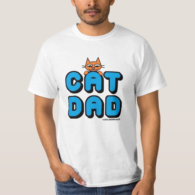 Camiseta Camisa-T do Gatinho Ginger "PAI CAT" (Frente)