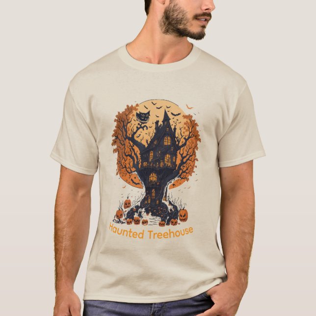 Camiseta Camisa-T do Halloween Masculina de Treehouse Assom (Frente)