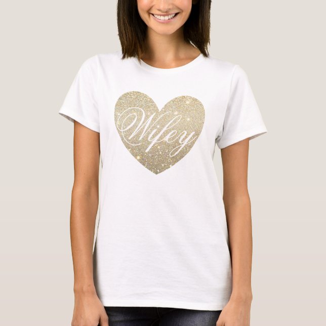 Camiseta Camisa-T do Heart Fab Wifey (Frente)