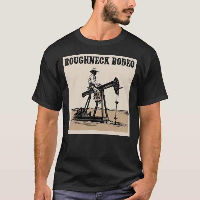 Camiseta Camisa-T do Jack Rodeo, Bomba de Vaqueiro, Oilfiel (Frente)