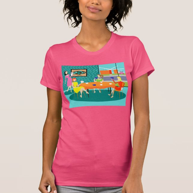 Camiseta Camisa-T do Jogo de Cartões para Mulheres Retro Se (Frente)