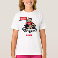Camisa-T do Mascot Elementar Cougar Mascot da Flor