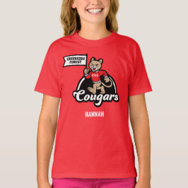 Camiseta Camisa-T do Mascot Elementar Cougar Mascot da Flor