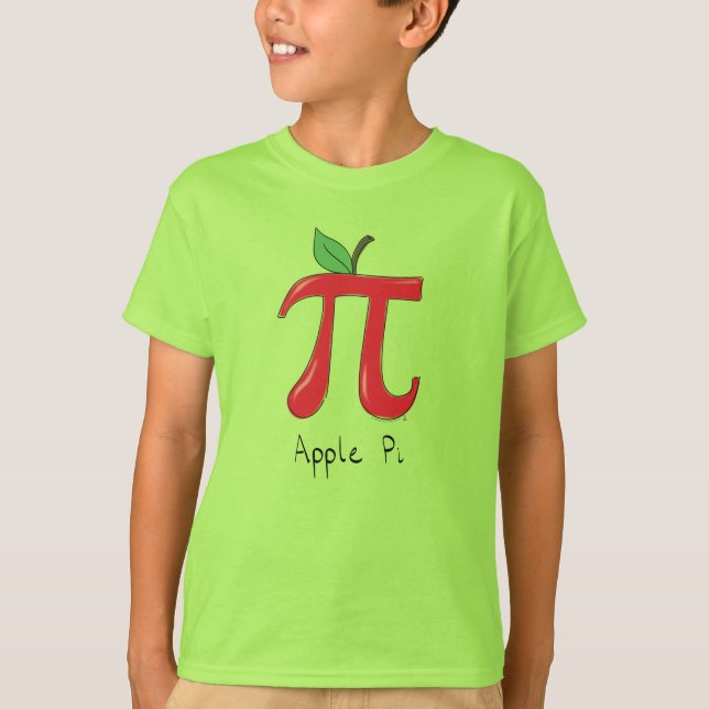 Camiseta Camisa-T do Menino da Apple Pi Cute Math Pi Day (Frente)
