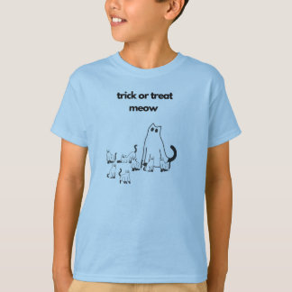 Camiseta Camisa-T do Menino da Família Halloween Cat