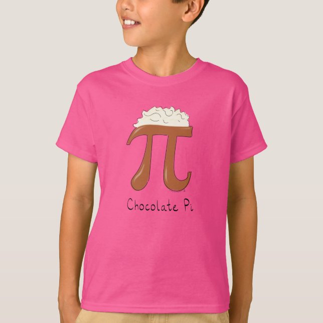 Camiseta Camisa-T do Menino do Chocolate Pi Cute Math Pi Da (Frente)