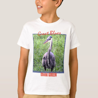 Camiseta Camisa-T do Pense verde Blues do excelente