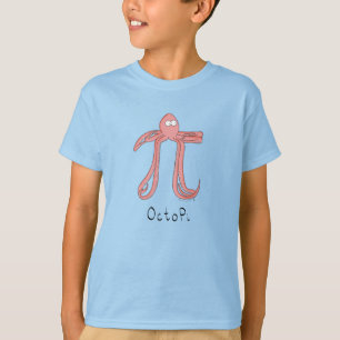 Camiseta Camisa-T do Rapaz do Octopus Cute Math Pi Day