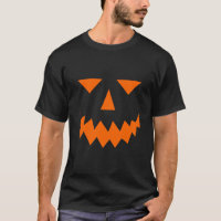 Camisa-T do Rosto de Abóbora Laranja