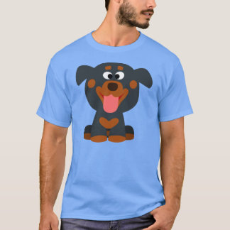 Camiseta Camisa-T do Rottweiler do Bebê de Cartoon