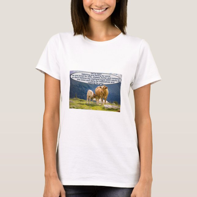 Camiseta Camisa-T do senso comum da vaca (luz) (Frente)