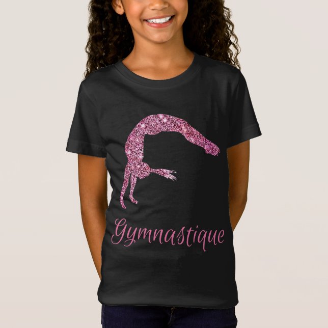 Camiseta Camisa-T do Shimmer Rosa (Francês) Gymnastique (Frente)