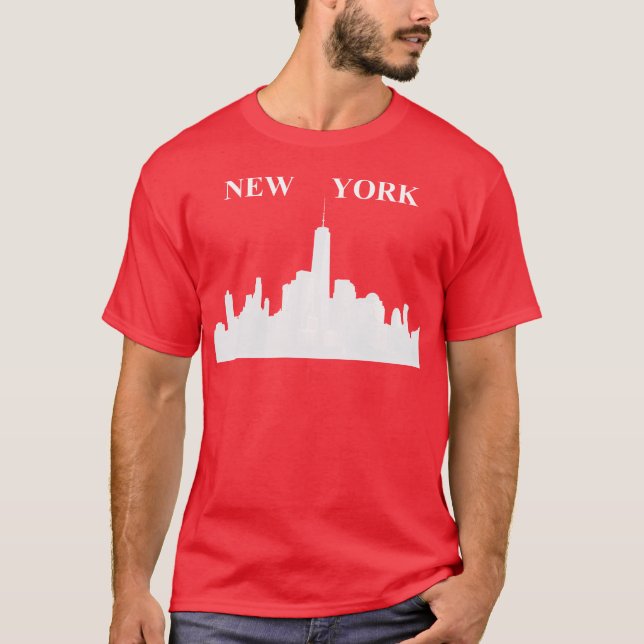 Camiseta Camisa-T do Skyline de Nova Iorque - Mens (Frente)