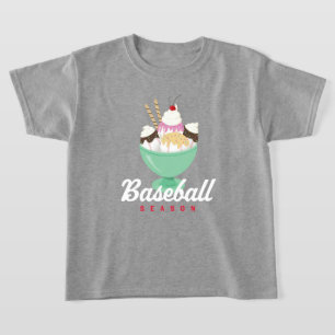 Camiseta Camisa-T do Sorvete Sundae da Estação do Baseball