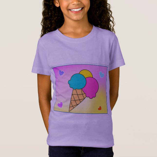 Camiseta "Camisa T do Tratamento do Sorvete Cone" (Frente)