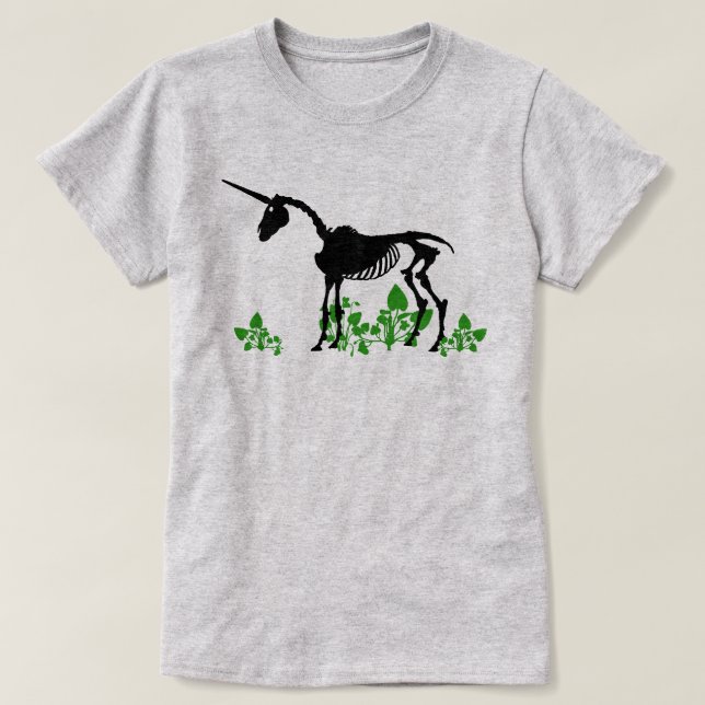 Camiseta Camisa-T do Unicorn Skeleton (Frente do Design)