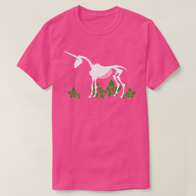 Camiseta Camisa-T do Unicorn Skeleton (Frente do Design)