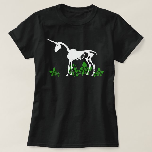 Camiseta Camisa-T do Unicorn Skeleton (Frente do Design)