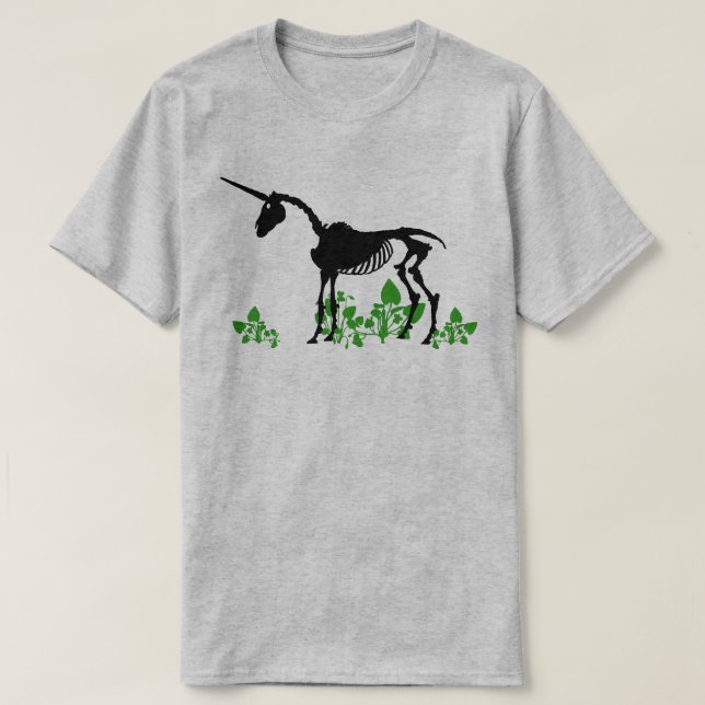 Camiseta Camisa-T do Unicorn Skeleton (Frente do Design)
