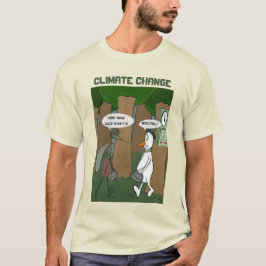 Camiseta Camisa-T dos Homens contra as Alterações Climática
