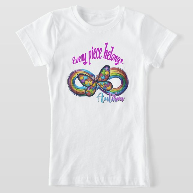 Camiseta Camisa-T dos rapazes - Design-borboleta Quebra-cab (Postura )