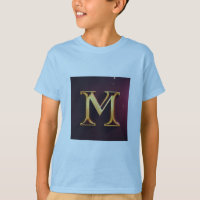Camisa-T dos rapazes - Logotipo "M" Impresso Desig