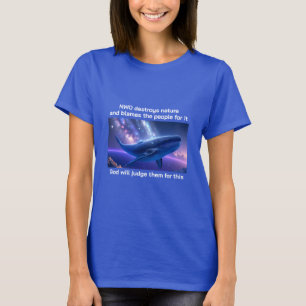 Camiseta Camisa-T (escuro) de baleia