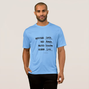 CAMISETA CAMISA-T-ESPORTE DOS HOMENS DO BIRTHPLACE EARTH